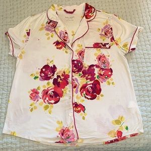 Kate Spade pajama top lounge wear like new very pretty pink details floral